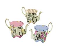 Talking Tables 6 x Alice in Wonderland Teapot Cupcake Stands - Delightfully Vintage Paper Cake Displays Afternoon Kids Tea Party Decorations for Birthdays, Reusable, Wedding Table Decorations