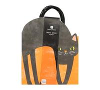 Talking Tables 6 x Cat Shaped Paper Strong Gift Bags with Handles for Halloween Parties and Trick of Tricking Loot Presents Birthday Gifts Party Favors Goodie Treat Bag Black Orange 25 x 16 cm