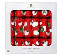 Talking Tables 6 x Christmas Crackers with Bingo Game and Party Hat, Festive Red with Black Sheep Design Eco-Friendly Xmas Tableware, Recyclable