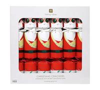 Talking Tables 6 x Christmas Crackers with Mystery Challenge Game, Party Hat, Fun Guy Santa Design Eco-Friendly Xmas Tableware, Recyclable