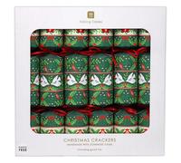 Talking Tables 6 x Christmas Crackers, Jokes, Games, Party Hat, Folklore Green Design Eco-Friendly Xmas Tableware, Recyclable