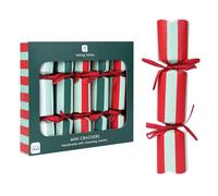 Talking Tables 6 x Mini Stripey Christmas Crackers -Festive Crackers with Drink Charms, Paper Hats, Jokes & Trivia - Plastic Free Eco Friendly Crackers for Christmas Table Decorations 6inches