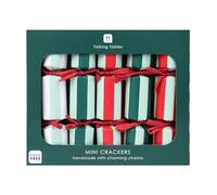 Talking Tables 6 x Mini Stripey Festive Drink Charms, Paper Hats, Jokes & Trivia - Plastic Free Eco Friendly Crackers for Christmas Table Decorations 6inches