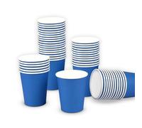 Talking Tables 60 x Blue Disposable Paper Cups for Birthday Party Supplies Wedding Holiday Drinks DIY 250ml