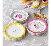 Talking Tables 60 x Vintage Floral Pretty Paper Plates 17.8 cm Mother’s Day Decorations for Table Afternoon Tea Party Birthday Plates Baby Shower Wedding Bridgerton Theme