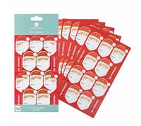 Talking Tables 70 x Christmas Stickers Santa Stickers on 5 Sheets Plastic Free Recyclable Festive Xmas Gift Labels for Christmas Wrapping and Gift Bags