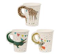 Talking Tables 8 x Safari Animal Themed Paper Cups for Girls & Boys Birthday Party or Baby Shower | Jungle, Zoo, Madagascar Eco-Friendly, Disposable, Celebrations, 250ml, 9oz