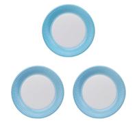 Talking Tables 8 x Blue Paper Party Plates for Birthday, Solid Colour Disposable Round Dishes,BBQs, Picnic, Kids Birthday Bay Shower Supplies 23cm 9inch (Pack of 3)