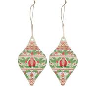 Talking Tables 8 x Folklore Gift Tag with String for Presents, 10cm x 5cm Christmas, Secret Santa, Birthday, Gift, Tie on Labels with String, Green (Pack of 2)