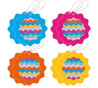 Talking Tables 8 x Gift Tags for Kids Birthday Kraft, 10cm Diameter, Wavy Rainbow Colour Tags with String for Presents, DIY Crafts, Paper Thank You, Labels, Decoration, Recycled Packaging Plastic-Free