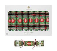 Talking Tables 8 x Mini Christmas Crackers with Games, Jokes and Party Hats, Folklore Green Design Eco-Friendly Xmas Tableware, Recyclable
