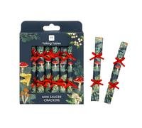 Talking Tables 8 x Mini Mushroom Saucer Christmas Crackers - Woodland Themed Recyclable Tableware - Plastic-Free Eco Friendly Stocking Filler for Kids Adults Party - Christmas Table Decor - 13cm