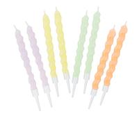 Talking Tables Pastel Twirl Birthday Candles - Coloured Cake Decorations for Birthdays, Office Parties and Baby Showers - 8 Pack,7cm