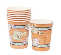 Talking Tables 8 x Souk Orange Fish Paper Cups-| Eco-Friendly Disposable 250ml, 9oz, Birthday Party, Celebration, Garden, Drinks, Gathering