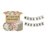Talking Tables Alice in Wonderland Bulk Plates 144pk & Alice Bunting Bundle