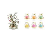 Talking Tables Alice in Wonderland Cupcake Stand Centrepiece Mad Hatter Tea Party, Paper, Mixed Colours, Height 59cm, 23" & Pack of 6 - Alice in Wonderland Party Favour Cake Domes Mad Hatter