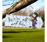 Talking Tables Alice in Wonderland Decorations | Arrow Signs for Mad Hatters Tea Party with Quotes and Characters from Book, Blue, 12 Count (Pack of 1)