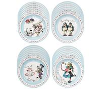 Talking Tables Alice in Wonderland Paper Plates 24pack - Disposable Tableware for Mad Hatter's Tea Party Supplies, Birthday, Baby Shower, World Book Day, 4X Character Designs,23 centimeters
