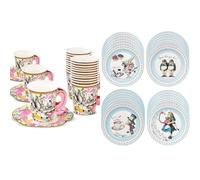Talking Tables Alice in Wonderland Tea Cups 12pk & Alice Paper Plates 24pk Bundle