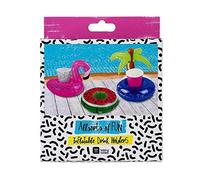Talking Tables All Sorts Mini Inflatable Drinks Holders (Flamingo/Watermelon/Palm Tree) for a Summer Party, Pool Party and Festival, Multicolour (3 Pack)