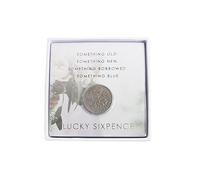 Talking Tables Authentic Lucky Sixpence for Bride Gift for Wedding Day, Good Luck Present Something Old Silver Coin