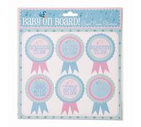 Talking Tables Baby On Board Name Stickers for a Baby Shower, Multicolor (18 Pack)