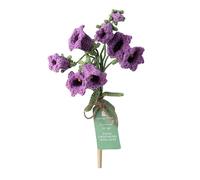Talking Tables Bellflower Crochet Sprigs Decorative Cotton Flowers Handmade Crocheted Floral Stems for Table, Home Styling Gift Seasonal Displays Soft Yarn Finish Reusable 18cm