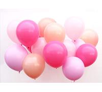 Talking Tables 16 x Birthday Balloons Pink Party Decorations with Ribbon Ideal Pink Balloons for Valentines, Wedding or Baby Shower Decorations Assorted Rose Design 30cm