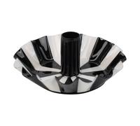 Talking Tables Black & White Stripy Candle Holder Halloween Decor 14cm | Halloween Decoration: Monochrome black and white enamelled metal candle holder with scalloped edge for a 2cm candle.