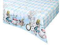 Talking Tables Blue Alice in Wonderland Paper Table Cover | Disposable Tablecloth, Home Recyclable | Supplies for Mad Hatter Tea Party, Birthday, Mother's Day, Baby Shower, BLUE,180 x 120 cm
