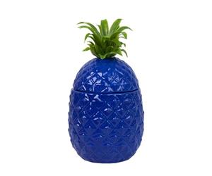 Talking Tables Blue Pineapple Ice Bucket with Lid-Premium Drinks Trolley Accessories for Bar Retro Stainless Steel Wine Bottle Cooler, Classy Party Decoration for Table