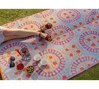 Boho Outdoor Rug | Woven Waterproof Plastic, Lightweight Mat with Geometric Pattern | For Garden, Patio, Decking, Bathroom, Utility, Picnic Folds Away for Easy Storage 180 x 120cm