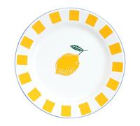 Talking Tables Bon Appetit Handmade 20cm Enamel Dinner Plate with Lemon Design, Shatterproof & Dishwasher Safe, Reusable Dinnerware for Indoor & Outdoor Dining, BBQs & Picnics