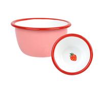 Talking Tables Bon Appetit Handmade Pink Enamel Bowl, Durable Snack Serving Dish for Strawberries Peanuts, Crisps, Sauces, Dips, Fruits, Picnics, BBQ Lightweight Easy to Clean, Dishwasher Safe 10cm