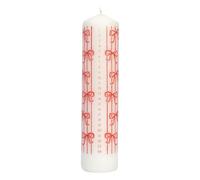 Talking Tables Bow Christmas Pillar Advent Candle for Wreath 20cm Premium Unscented Wax, Dates to Countdown to Xmas Day Statement Table Decoration Home Décor Red and White