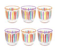 Talking Tables Bright Striped Multi-Coloured Glass Tumblers - 6 Pack