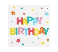 Talking Tables Cheerful Happy Colourful Paper Napkins Disposable Serviettes for Birthdays of Any Age-Perfect for Kids or Adults' Celebrations 20-Pack 3ply