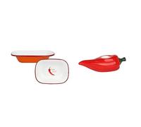 Talking Tables Chilli Oven Dish 20cm & Chilli Ceramic Candle Holder Kitchen Bundle