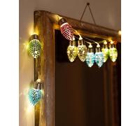 Talking Tables Christmas Bulb Disco LED String Indoor Bedroom Xmas Table Decorations Fairy Lights Warm Glow for NYE Party Home Décor, Battery Not Included, 1.65m Blue Red Green Yellow