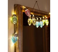 Talking Tables Christmas Bulb Disco LED String Lights Indoor Bedroom Xmas Table Decorations Fairy Lights Warm Glow for NYE Party Home Décor, Battery Not Included, 1.65m Blue Red Green Yellow