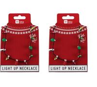 Talking Tables Christmas Entertainment Light Up Necklace for Christmas Party,Multi,22cm (Pack of 2)