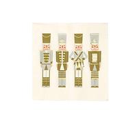 Talking Tables Christmas Paper Napkins Nutcracker Soldier Cocktail Beverage | 16 Pack, Gold | Xmas Dinner Lunch Party