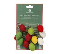 Talking Tables Christmas Tree Decorations | Felt Light Bulb Garland Xmas Tree Décor, Room Décor,Hanging Decoration, Dinner Party, Eco Friendly 2m -