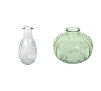Talking Tables Clear Glass Bud Vase for flowers, s & Talking Tables Green Glass Bud Vase for flowers, s Table Decor Bundle