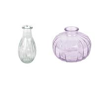 Talking Tables Clear Glass Bud Vase for flowers, s & Talking Tables Lilac Glass Bud Vase for flowers, s Table Decor Bundle