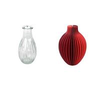 Talking Tables Clear Glass Bud Vase for flowers, s & Talking Tables Rote Wabenpapier-Vase mit Glasfläsc Table Decor Bundle