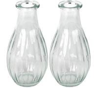 Talking Tables Clear Glass Bud Vase for flowers, stylish single stem elegant wedding table centrepiece decorations window sill decor, garden parties, summer dining, mantle styling, and gifting 14cm