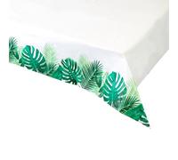 Talking Tables Tropical Table Cloth | Palm Leaf Disposable Tablecover for Kids Party, Jungle, Dinosaur or Hawaiian Theme, Summer Luau, Tiki Bar, Paper, Green