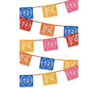 Talking Tables Colourful Papel Picado Bunting (4m) - Boho Mexican Party Decorations for Cinco De Mayo, Encanto Theme, Fiesta, Paper Garland for Garden, BBQ, Summer Birthday