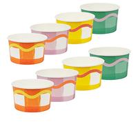 Talking Tables - Colourful Paper Ice Cream Cups - Recyclable Gingham Paper Tableware for Birthdays, Parties and Baby Showers - 8 Pack, Gingtubs